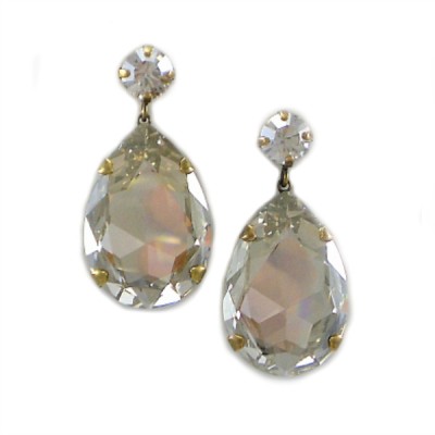 Bijoux Statement Bridal Earrings: Swarovski Crystal - Vintage Silver